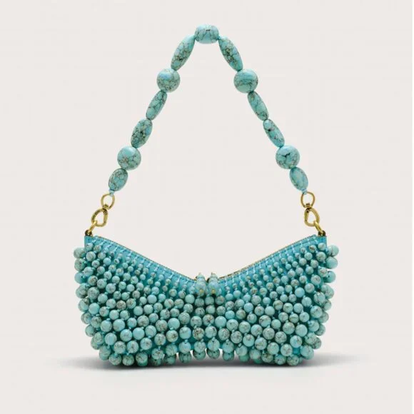 Cult Gaia Mercier Mini Shoulder Bag Turquoise New in Box - Picture 4 of 7